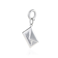 Berloque Tiffany de carta em prata com diamante