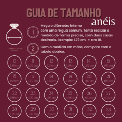 guia de tamanho de alianças