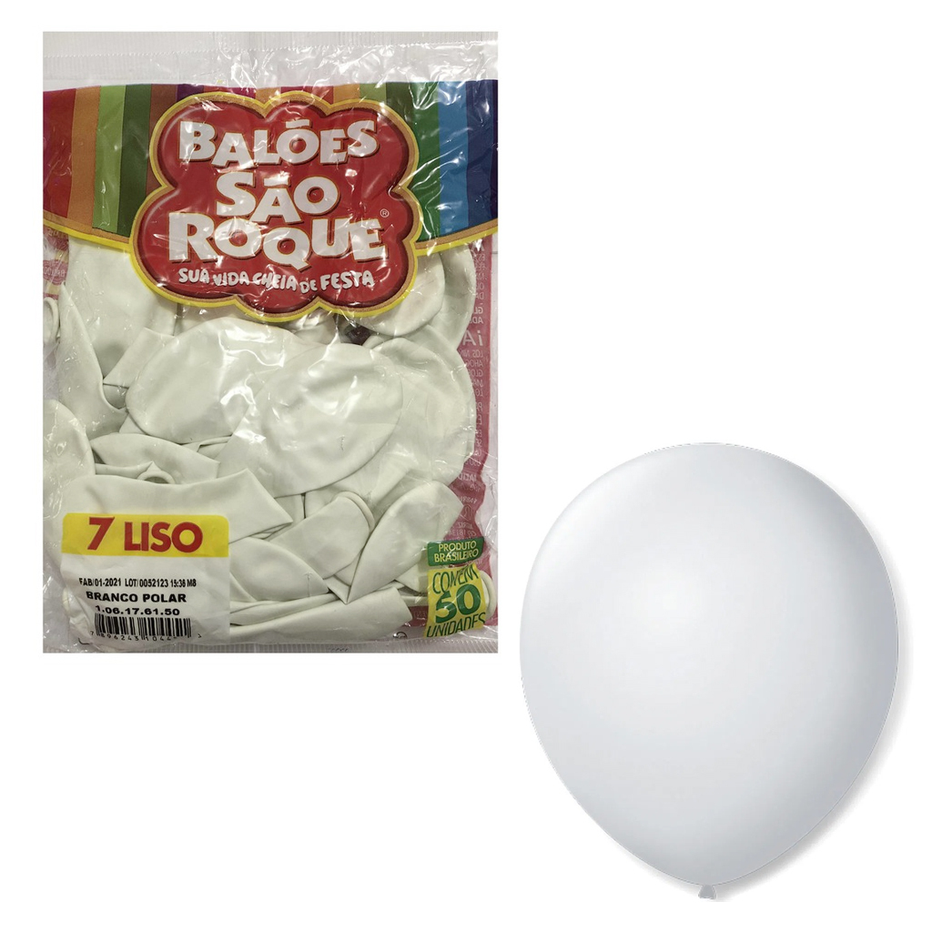 Pacote com 50 Unidades Balão 7 Liso Azul Cobalto, SÃO ROQUE