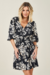 Vestido Doce Trama Floral Folk Preto