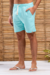 Shorts Linho Ankor Design Azul Claro