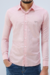 Camisa Casual Slim Ogochi Fil a Fil Vermelha