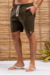 Shorts Linho Ankor Design Verde Militar