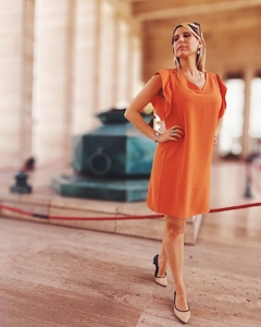 VESTIDO VOLADO ROSARIO NARANJA