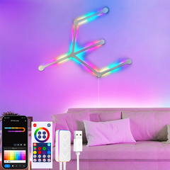 Smart WiFi LED Barras de Lâmpada de Parede, RGB, Ambiente DIY, Luz Noturna, Rem - comprar online