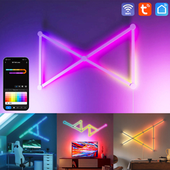 Smart WiFi LED Barras de Lâmpada de Parede, RGB, Ambiente DIY, Luz Noturna, Rem na internet