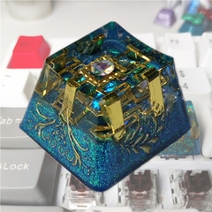 Personalidade secreta ouro reino keycap botão resina único translúcido cereja na internet