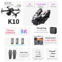 KBDFA K10 Max Drone Profissional, Fotografia Aérea Aeronaves, 8K Três Câmeras