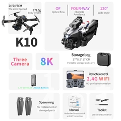 KBDFA K10 Max Drone Profissional, Fotografia Aérea Aeronaves, 8K Três Câmeras - loja online