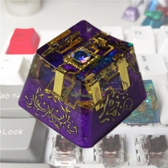 Personalidade secreta ouro reino keycap botão resina único translúcido cereja - comprar online