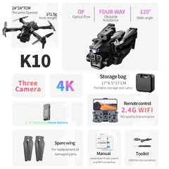 KBDFA K10 Max Drone Profissional, Fotografia Aérea Aeronaves, 8K Três Câmeras