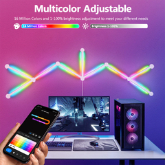 Smart WiFi LED Barras de Lâmpada de Parede, RGB, Ambiente DIY, Luz Noturna, Rem - loja online