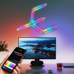 Imagem do Smart WiFi LED Barras de Lâmpada de Parede, RGB, Ambiente DIY, Luz Noturna, Rem