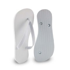 Chinelo Personalizado Branco - Adulto - Tamanho 41/42 (Tira Slim)