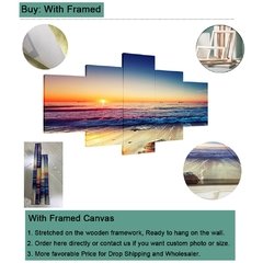 5 peças da arte da parede pintura lona paisagem poster lua modular fotos decoração para casa moderna sala de estar quarto quadro - comprar online