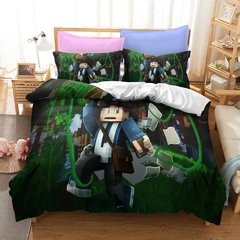 Minecraft Likurb meu jogo mundo diamante steve duvet caso fronha cama conjunto gêmeo rainha rei tamanho para crianças meninos meninas quarto - loja online