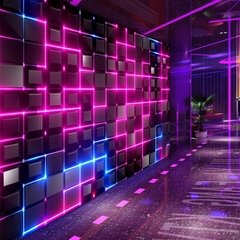 Tema da tecnologia 3d ktv esportes eletrônicos hotel legal decorativo auto adesivo papel de parede barra mural decorativo pared - comprar online