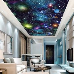 Universo personalizado céu estrelado 3d cartaz foto papel de parede quarto sala de estar sala de estudo decoração de teto papel de parede 3d - comprar online