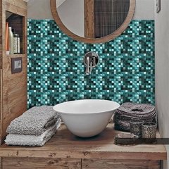 25 pçs/set Verde Da Telha de Mosaico Mural da etiqueta Auto Adesiva À Prova D' Água Para O Banheiro Restaurante Decoração Da Parede Do Decalque Papel De Parede Telhas