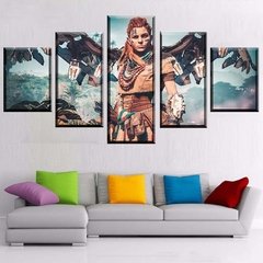 Imagem do Sem moldura da lona 5 pçs horizonte zero dawn jogo aniversário festa presente hd posters arte da parede fotos decoração casa pinturas