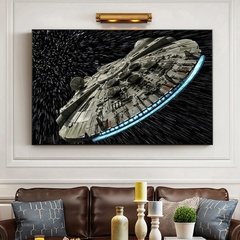 Disney star wars filme destruidor falcon nave espacial quadros da lona quadros da arte parede para sala de estar cuadros - loja online