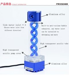 Freezemod computador refrigerar refrigerador de água do pc rgb luz aura bomba tanque de água cabeça de controle de velocidade pwm 4 metros fluxo 800l. PUB-FS6MB na internet