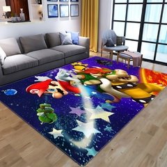 Tapete com estampa de super mario para crianças, carpete com padrão de desenhos animados 3d do anime super mario para sala de estar, quarto, tapete de área de jogo para crianças na internet