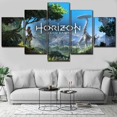 Sem moldura da lona 5 pçs horizonte zero dawn jogo aniversário festa presente hd posters arte da parede fotos decoração casa pinturas