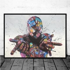 Abstracto graffiti homem-aranha colorido quadros em tela na parede arte marvel decorativo poster imagens para sala de estar