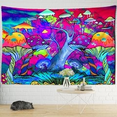 Conto de fadas sonhador cogumelo tapeçaria psicodélico tapete boêmio casa decoração bruxaria hippie crianças decoração do quarto tapeçarias de parede na internet