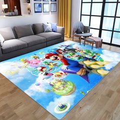 Tapete com estampa de super mario para crianças, carpete com padrão de desenhos animados 3d do anime super mario para sala de estar, quarto, tapete de área de jogo para crianças