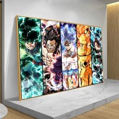 Desenhos animados japoneses dragão bola, uma peça, naruto personagem cartaz da lona decorativo impressão arte decoração da parede mural cuadros