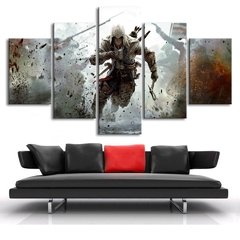 5 peças assassins creed quadros em tela cartazes de jogos de vídeo quadros em tela quadros de parede quadros para casa quadro - Dr. Brauch