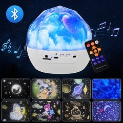 Projetor mágico led de céu estrelado, luminária com lâmpada led rotativa, projeção de céu estrelado, planetas, terra, universo colorido e piscante para crianças, bebês, presente de natal - comprar online