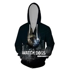 Watch Dogs 2021 nova chegada vapor ubisoft ent jogo assista cães dedsec impressão digital 3d zíper camisola do hoodie traje de manga longa unisex - Dr. Brauch