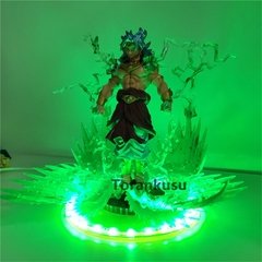 Figuras de anime dragon ball z broly, brinquedos diy led de pvc, figuras de ação broli, modelo de boneca coleção brinquedos com luzes, presente de natal