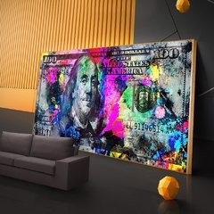 Arte da parede ouro moderno popular colorido cem dinheiro pintura em tela quadro rua arte abstrata cartaz da parede imagem casa decoração na internet