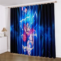 Likurb son goku kakarotto saiyan 3d impresso cortina blackout decoração para casa crianças adultos quarto sala de estar decoração casa - loja online