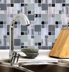 Azulejos autoadesivos para cozinha, azulejos autoadesivos à prova d'água, em vinil, mosaico 3d com 1 folha - comprar online