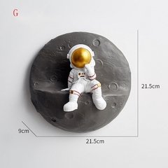 Imagem do Nordic decoração da parede astronauta resina prateleiras de parede decoração para casa 3d estatuetas astronauta para sala estar quarto parede pendurado decoração