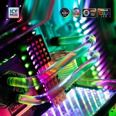 Imagem do Infinito painel rgb infinito estéreo 3d pc caso placa de iluminação decoração personalizada gpu backplate lianli placa dianteira 12v/5v aura mod