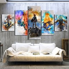 Arte de parede do anime zelda, 5 painéis de tela sem moldura, arte hd, pinturas, acessórios de decoração da casa, decoração da sala de estar - comprar online