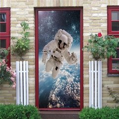 Papel de parede com estampa de estrelas do céu, universo 3d, adesivo de porta, mural de pvc, decoração de quarto infantil, pôster de decoração para casa - Dr. Brauch