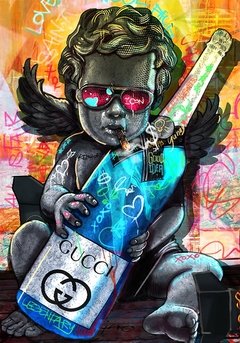 Graffiti arte pinturas a óleo dinheiro dólar panda arte da parede lona posters e cópias moderno imagem parede para sala de estar decoração casa - comprar online