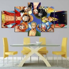 5 peça arte da parede pintura em tela anime animação palha chapéu pirata moderna casa sala de estar decoração imagens quadro