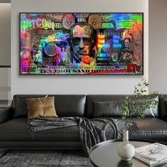 Inspirador parede de arte filme padrinho o lobo da parede rua bitcoin pintura em tela criatividade dinheiro arte poster decoração da sua casa na internet