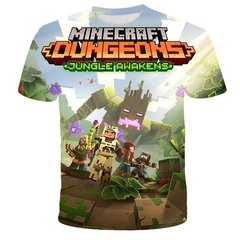 Imagem do Minecraft 2022 nova camisa do jogo meu mundo crianças camiseta meninos 3d impressão verão respirável camisa 4-14 anos de idade camiseta kawaii zombie camisa