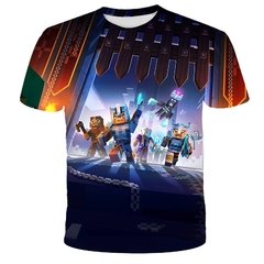 Imagem do Minecraft 2022 nova camisa do jogo meu mundo crianças camiseta meninos 3d impressão verão respirável camisa 4-14 anos de idade camiseta kawaii zombie camisa