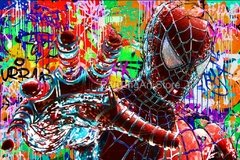 Abstracto graffiti homem-aranha colorido quadros em tela na parede arte marvel decorativo poster imagens para sala de estar - Dr. Brauch