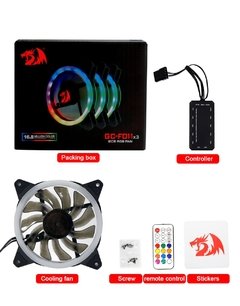 Imagem do Redragon-ventilador para computador, 120mm, cores rgb, silencioso, cpu, 6 pinos, led, cooler